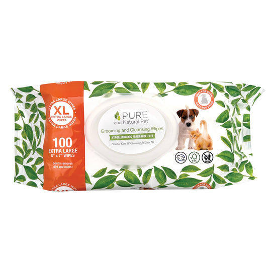 Pure and Natural Pet Gentle & Safe Pet Wipes – 100 Count
