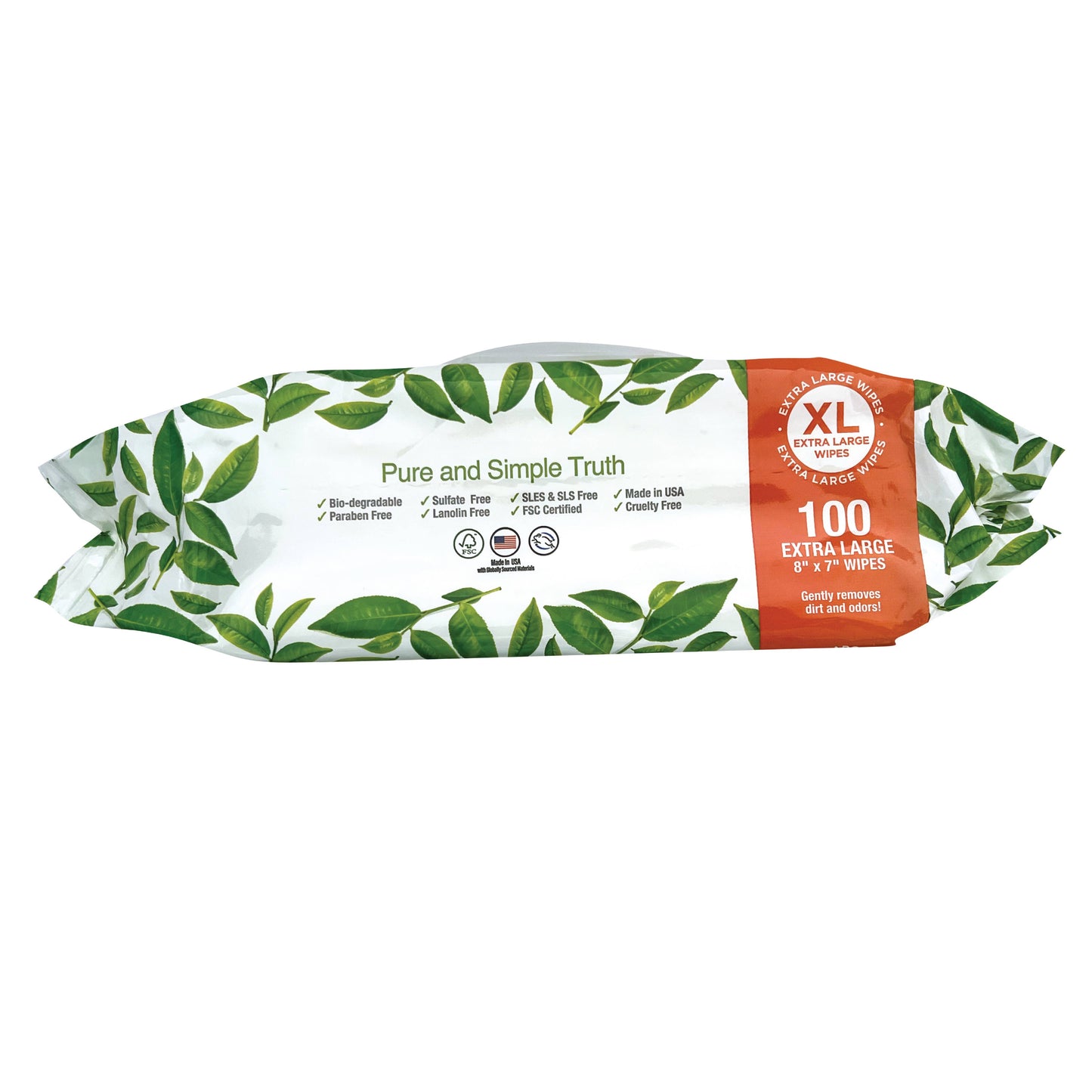 Pure and Natural Pet Gentle & Safe Pet Wipes – 100 Count