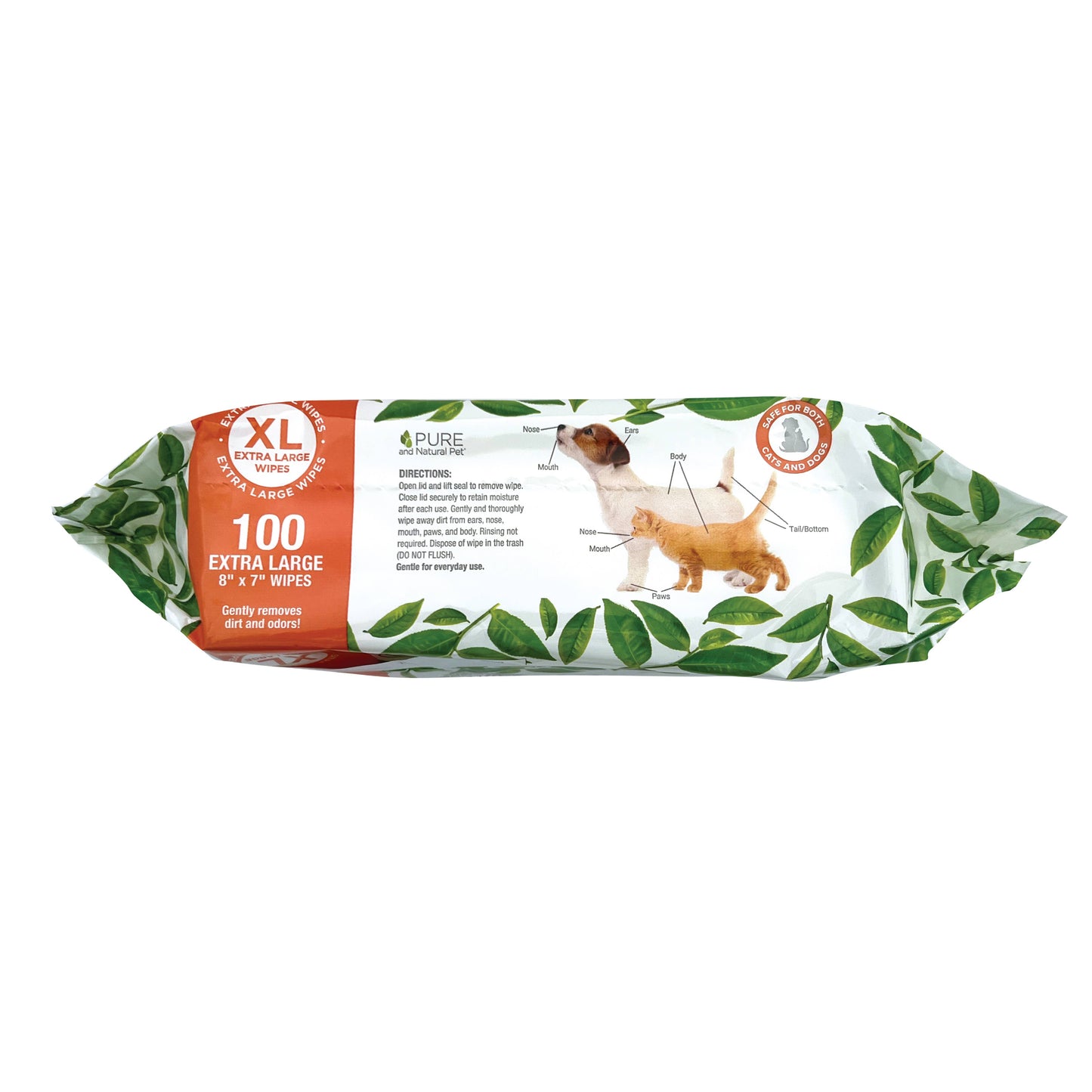 Pure and Natural Pet Gentle & Safe Pet Wipes – 100 Count